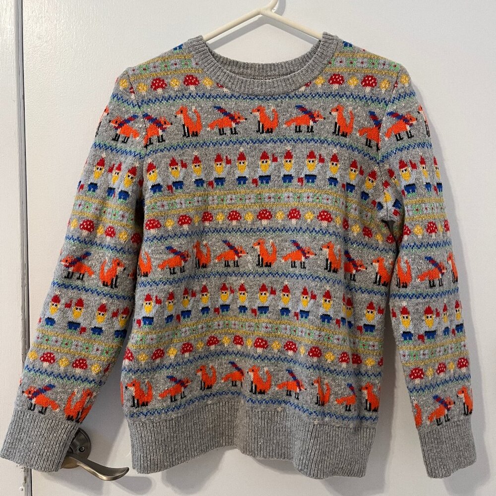 J Crew Fox and Gnome Sweater